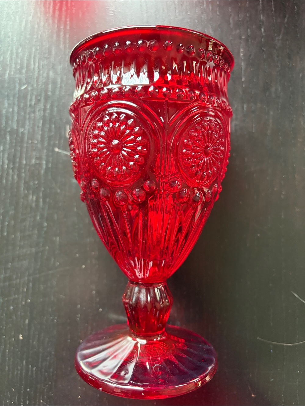 Pioneer Woman Adeline Ruby Red Water Goblet 12 oz. discontinued Perfect set of 4 - Picture 3 of 7